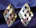 Three-Color Woven Earrings